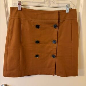 NWT LOFT Brown Double Breasted Mini Skirt Academia Preppy 10 clueless‎ club